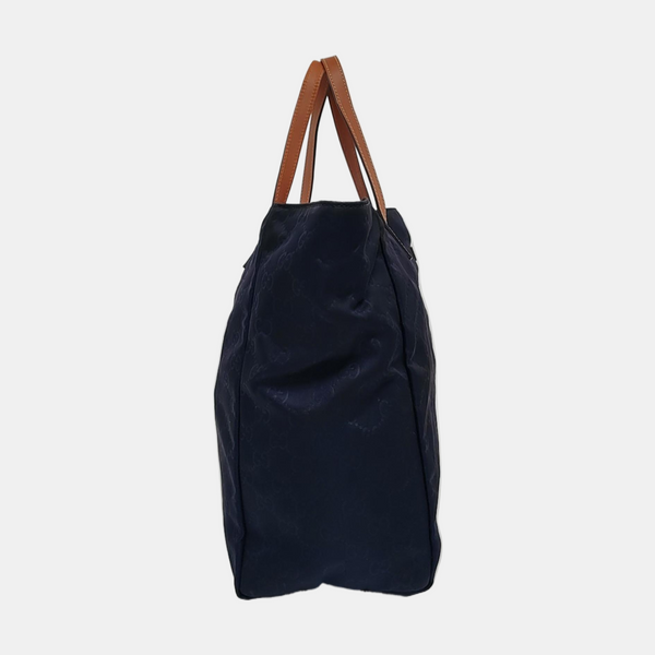 Monogram Nylon Tote Bag Black