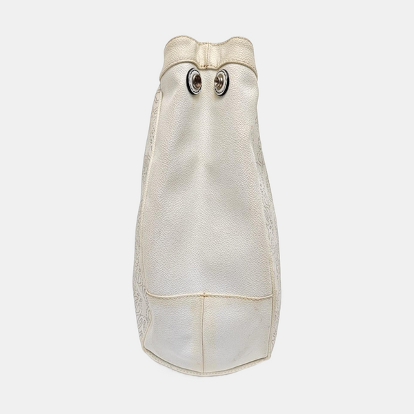 Monogram Calfskin Shoulder Bag White