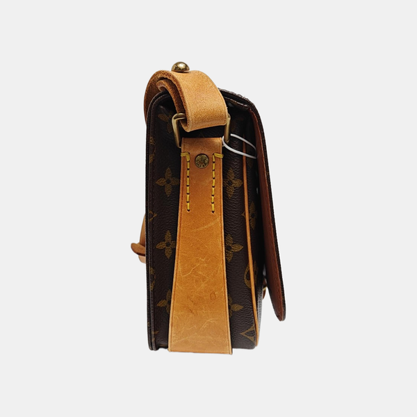 CARTOUCHIERE MM Monogram Coated Canvas Brown