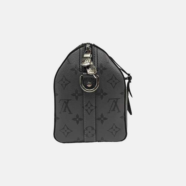KEEPALL Monogram Coated Canvas Black