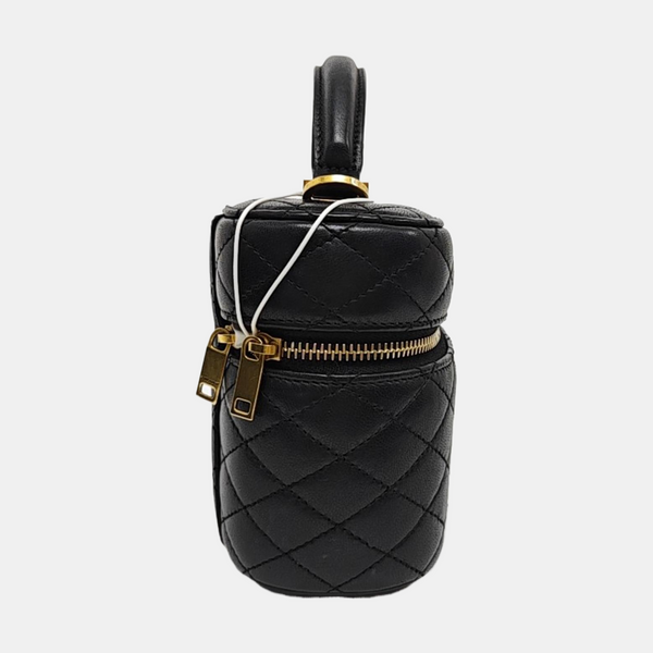 80'S VANITY Mini Quilted Lambskin Black