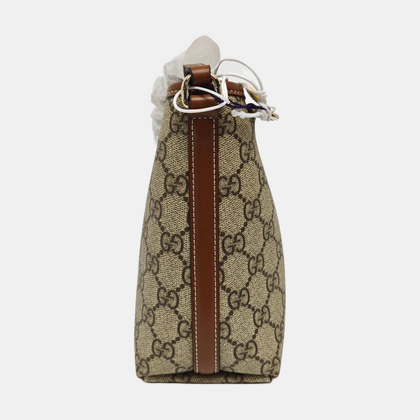 GG Emblem Monogram Coated Canvas Beige