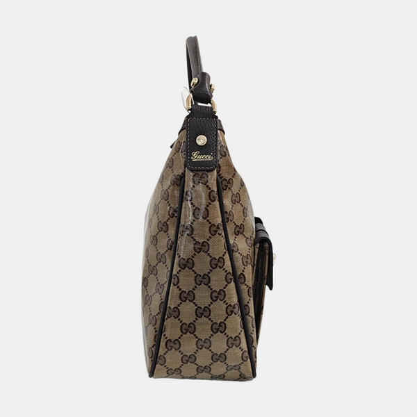Monogram Coated Canvas Shoulder Bag Brown