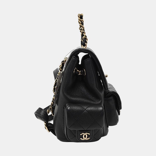 Quilted Grained Calfskin Small Black