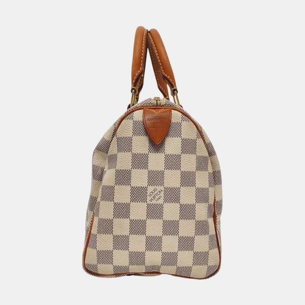 SPEEDY 25 Damier Azur Coated Canvas White