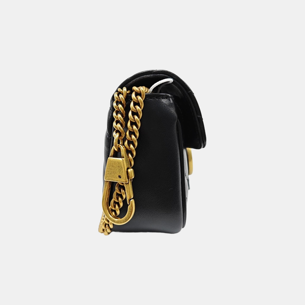 GG Marmont Mini Quilted Calfskin Black