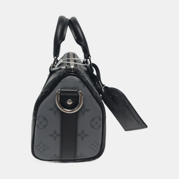 KEEPALL 25 Monogram Coated Canvas Black