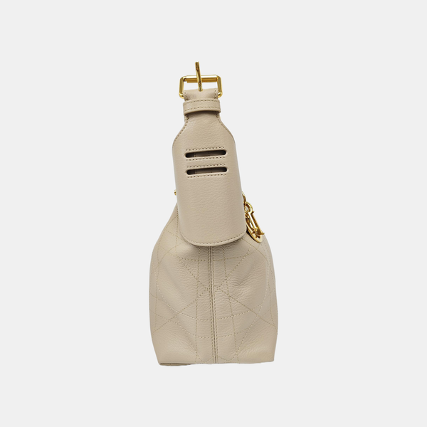 Cannage Calfskin Shoulder Bag Medium Beige