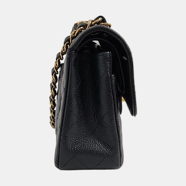 CLASSIC FLAP Small Quilted Grained Calfskin Black