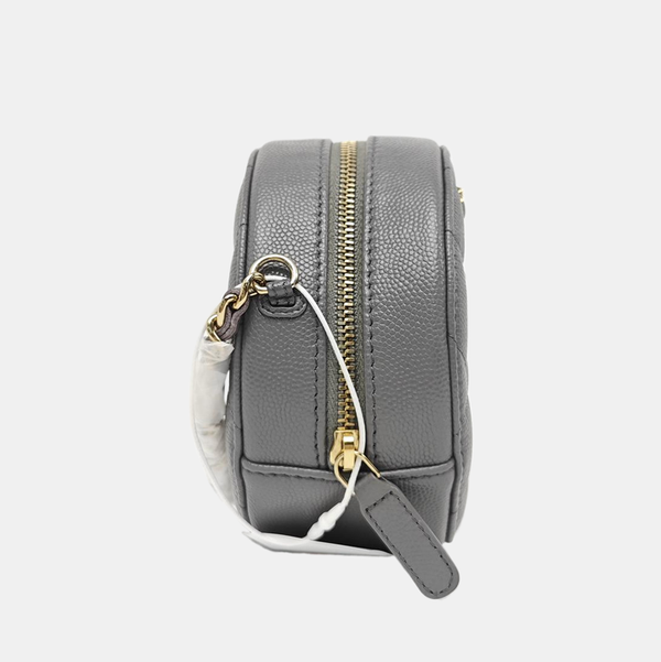 ROUND Quilted Grained Calfskin Gray
