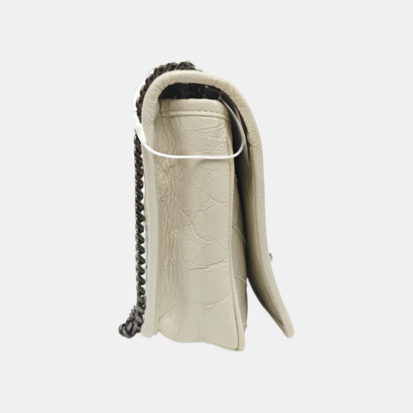 NIKI Mini Chevron Calfskin White