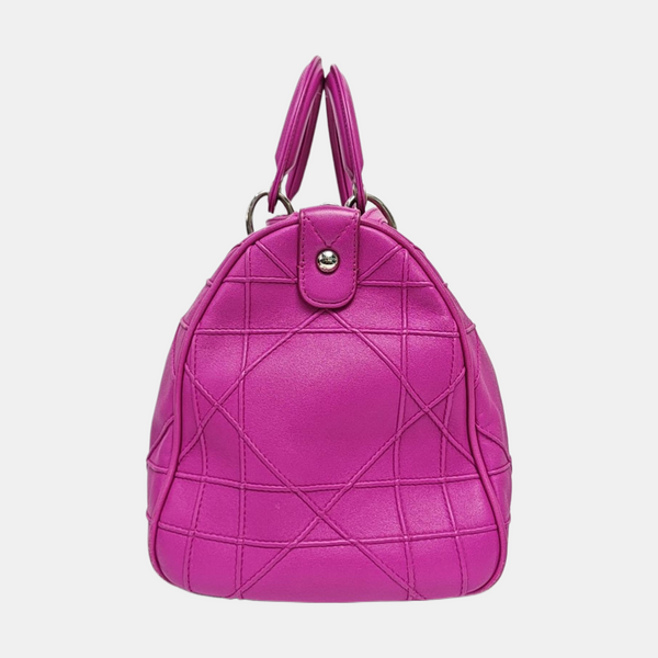 Cannage Calfskin Shoulder Bag Pink