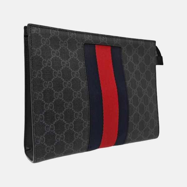 GG Supreme Monogram Coated Canvas Gray