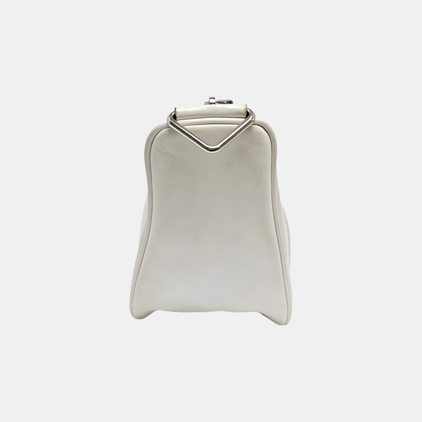 Authenticated pre-owned Triangle Calfskin White - Crossbody Bag at Looply