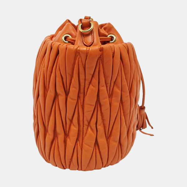 Matelassé Quilted Lambskin Orange