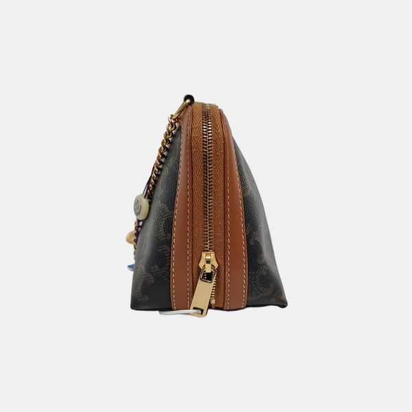 Authenticated pre-owned TRIOMPHE CANVAS Mini Coated Canvas Brown - Shoulder Bag at Looply