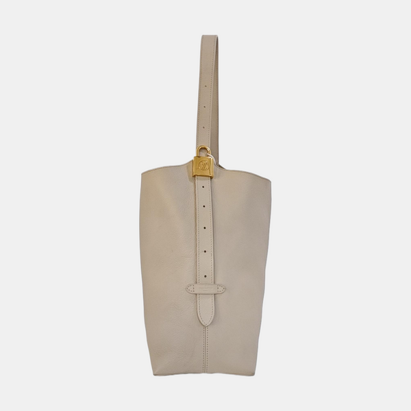 LOW KEY HOBO MM Monogram Calfskin Beige