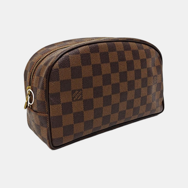 Damier Ebene Coated Canvas Clutch Brown