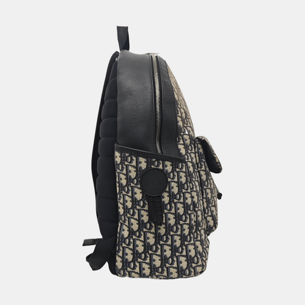Oblique Canvas Backpack Beige