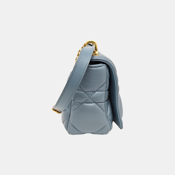Dior Caro Small Quilted Calfskin Blue