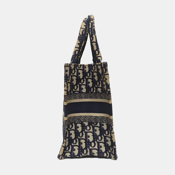 Book Tote Small Oblique Canvas Blue