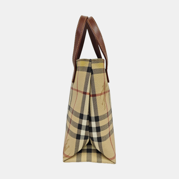 Coated Canvas Tote Bag Beige