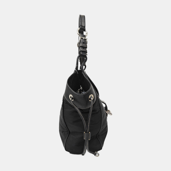 Nylon Top Handle Bag Black