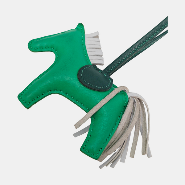 Leather Bag Charm Green