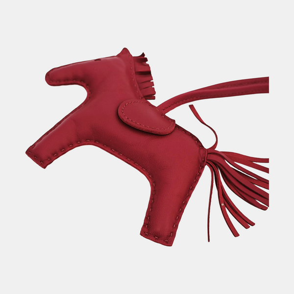 Leather Bag Charm Red