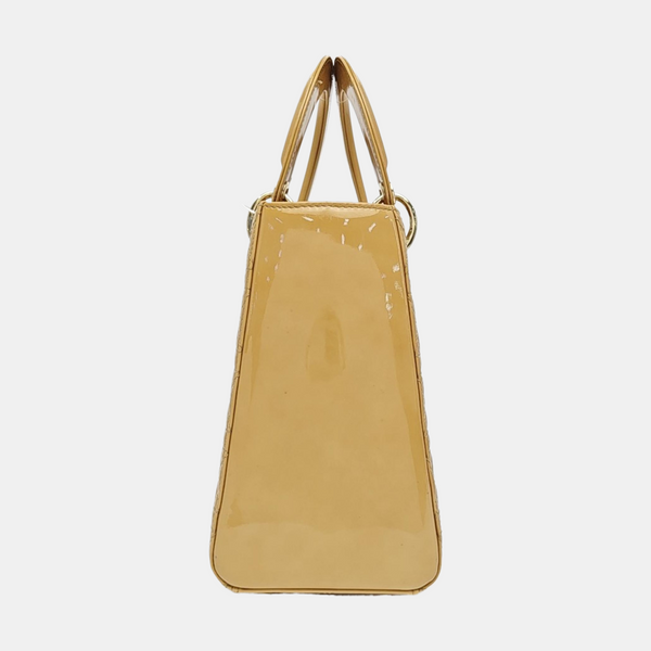 Lady Dior Medium Cannage Patent Leather Beige