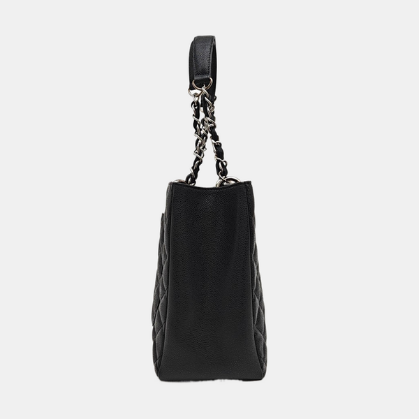 CHANEL GST Large Quilted Grained Calfskin Black