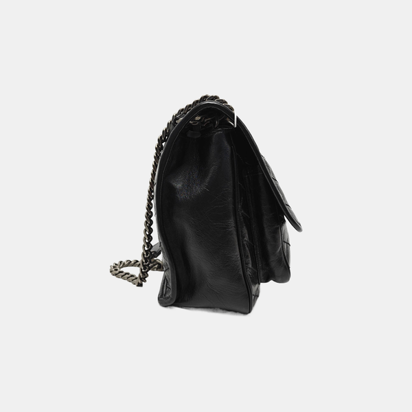 NIKI Medium Chevron Calfskin Black