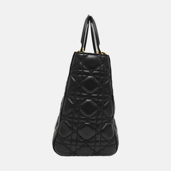 Lady Dior Medium Cannage Lambskin Black