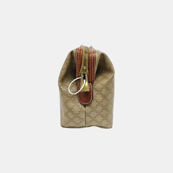 Coated Canvas Clutch Beige
