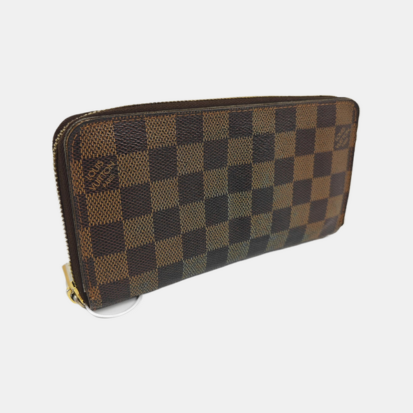 ZIPPY Damier Ebene Coated Canvas Brown Wallet