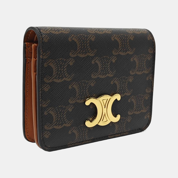 TRIOMPHE Mini Coated Canvas Yellow Wallet