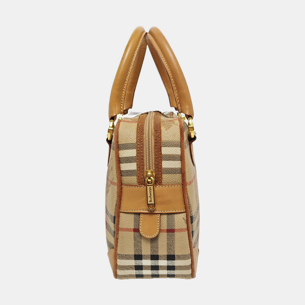 Coated Canvas Shoulder Bag Brown