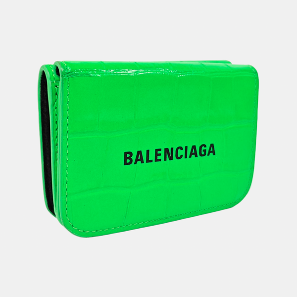 Cash Mini Calfskin Green Wallet