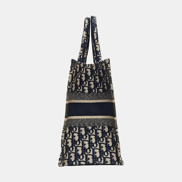 Book Tote Medium Oblique Canvas Blue