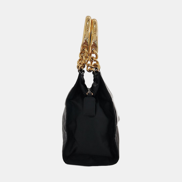 Nylon Top Handle Bag Black