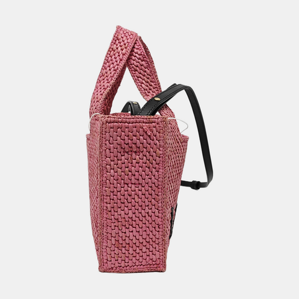 Font Tote Straw Pink