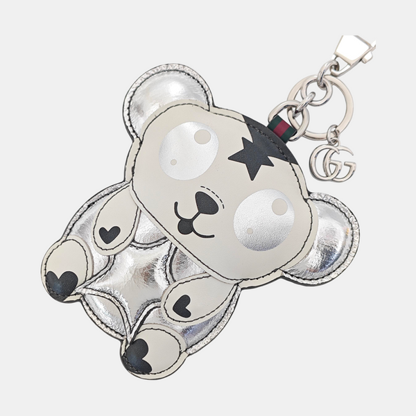 Leather Bag Charm Silver