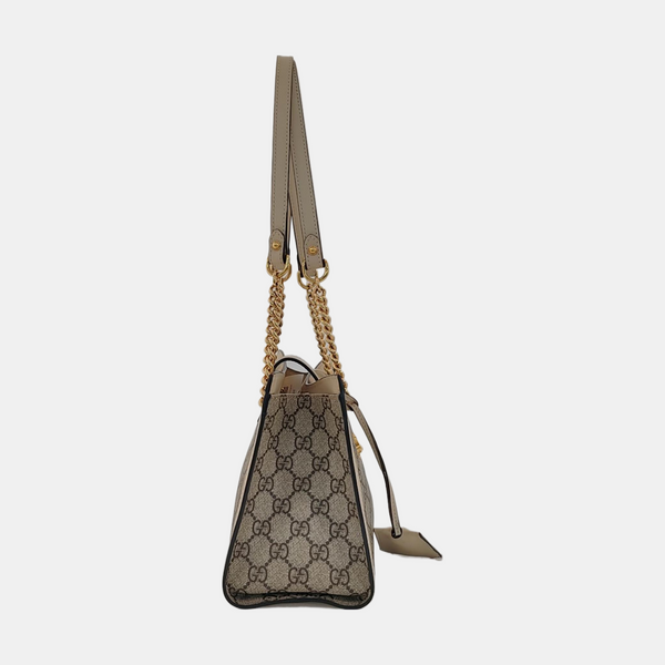 Padlock Small Monogram Coated Canvas Beige