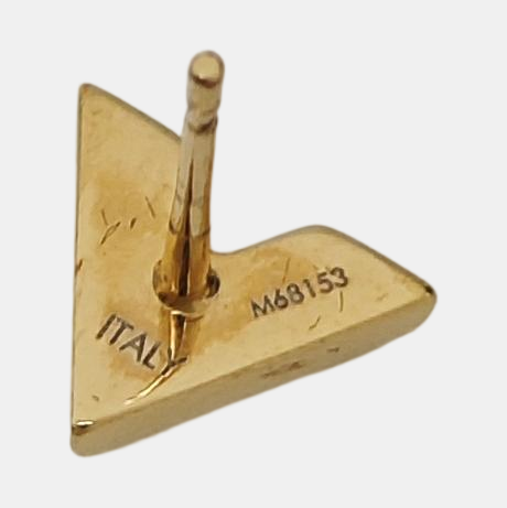 ESSENTIAL V Brass Gold Stud Earrings