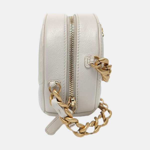 Authenticated pre-owned CHANEL 19 Quilted Lambskin White - Crossbody Bag at Looply