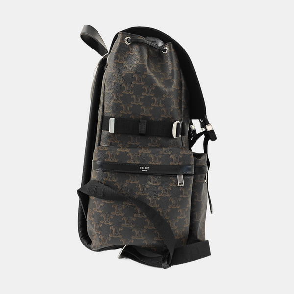 Coated Canvas Backpack Brown