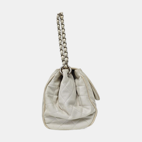 Quilted Grained Calfskin White