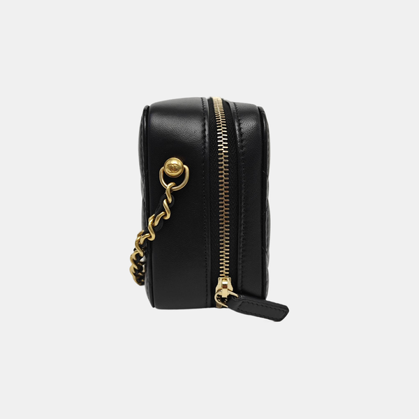 Quilted Lambskin Shoulder Bag Black