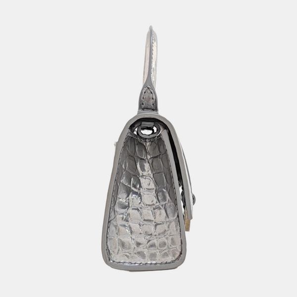 Hourglass Mini Calfskin Silver