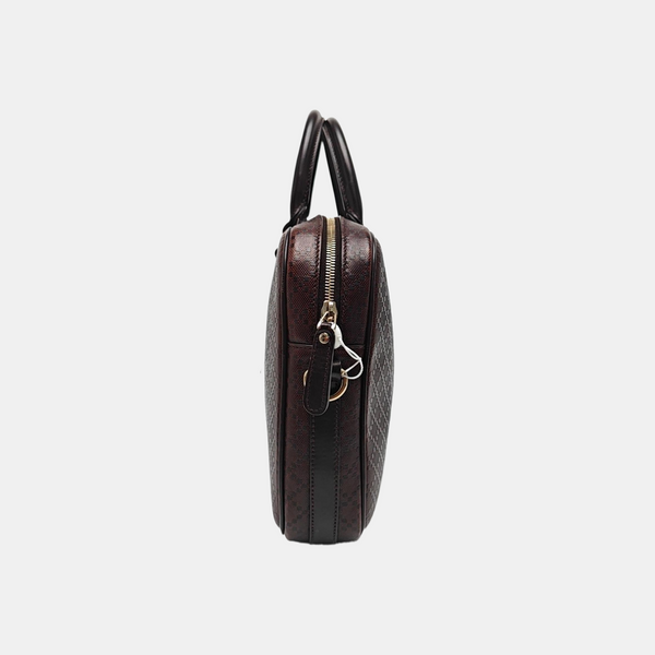 Coated Canvas Shoulder Bag Brown
